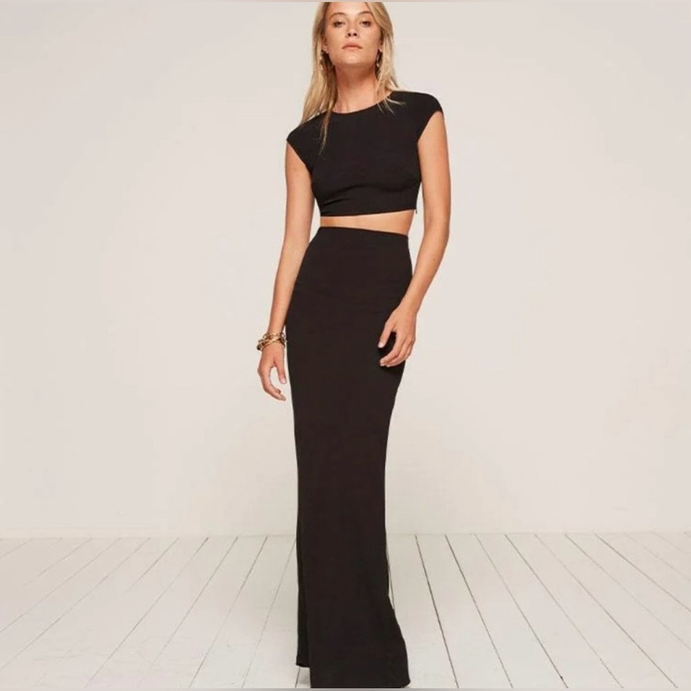 Reformation Black Two-Piece Maxi Dress